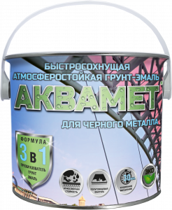 Краско Аквамет 3кг(акриловая грунт-эмаль по металлу)